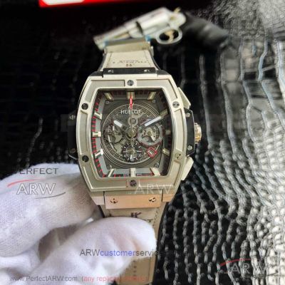 Perfect Copy Hublot Spirit Of Big Bang Titanium 45mm Skeleton Face Quartz Watch